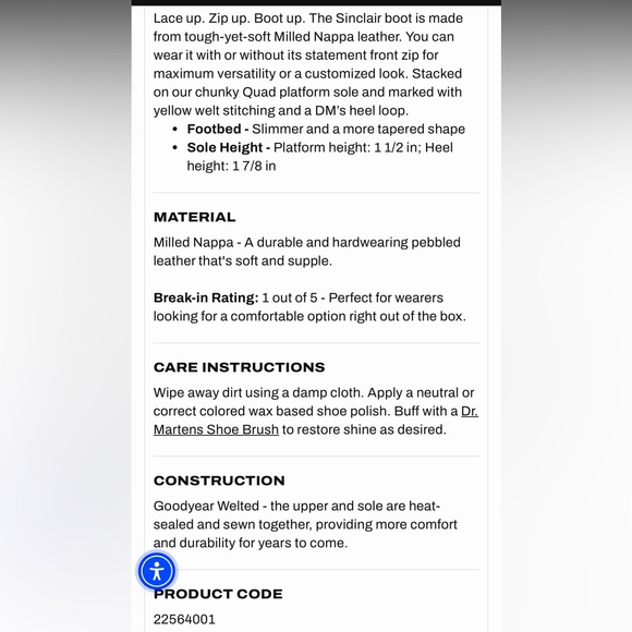 Dr. Martens Sinclair Milled Nappa Leather Platform Boots - Picture 17 of 17